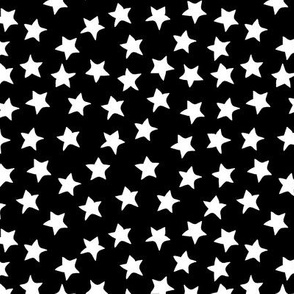 ditsy stars - white on black