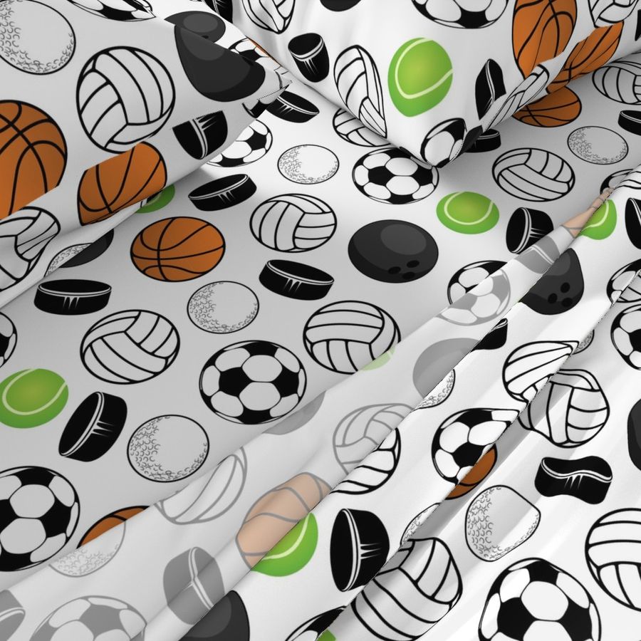 Sports Balls on White