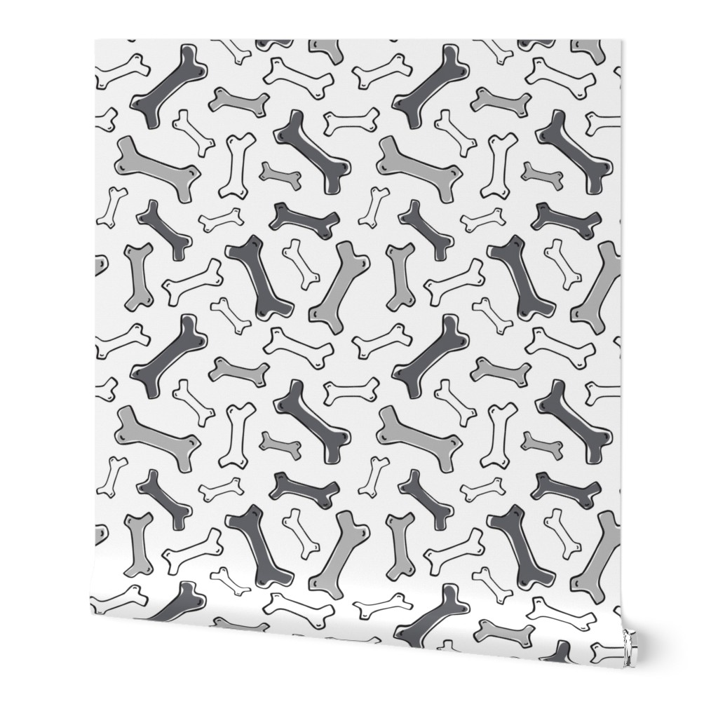 Bone Yard - Pet Dog Bones White Black and Grey Small