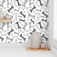 Bone Yard - Pet Dog Bones White Black and Grey Small