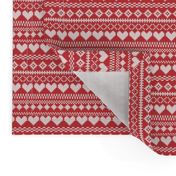 Fair Isle White & Red