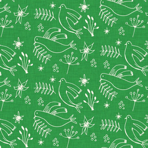 Holiday Doves Green