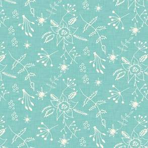 Winter Floral Blue