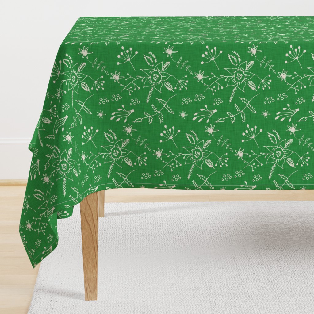 Winter Floral Green