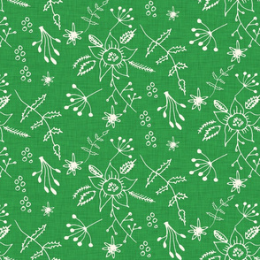 Winter Floral Green