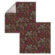 Winter Floral Brown