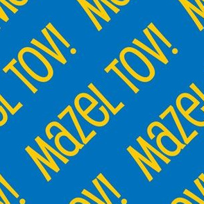 Mazel Tov! on Diagonal Blue Gold Light Blue