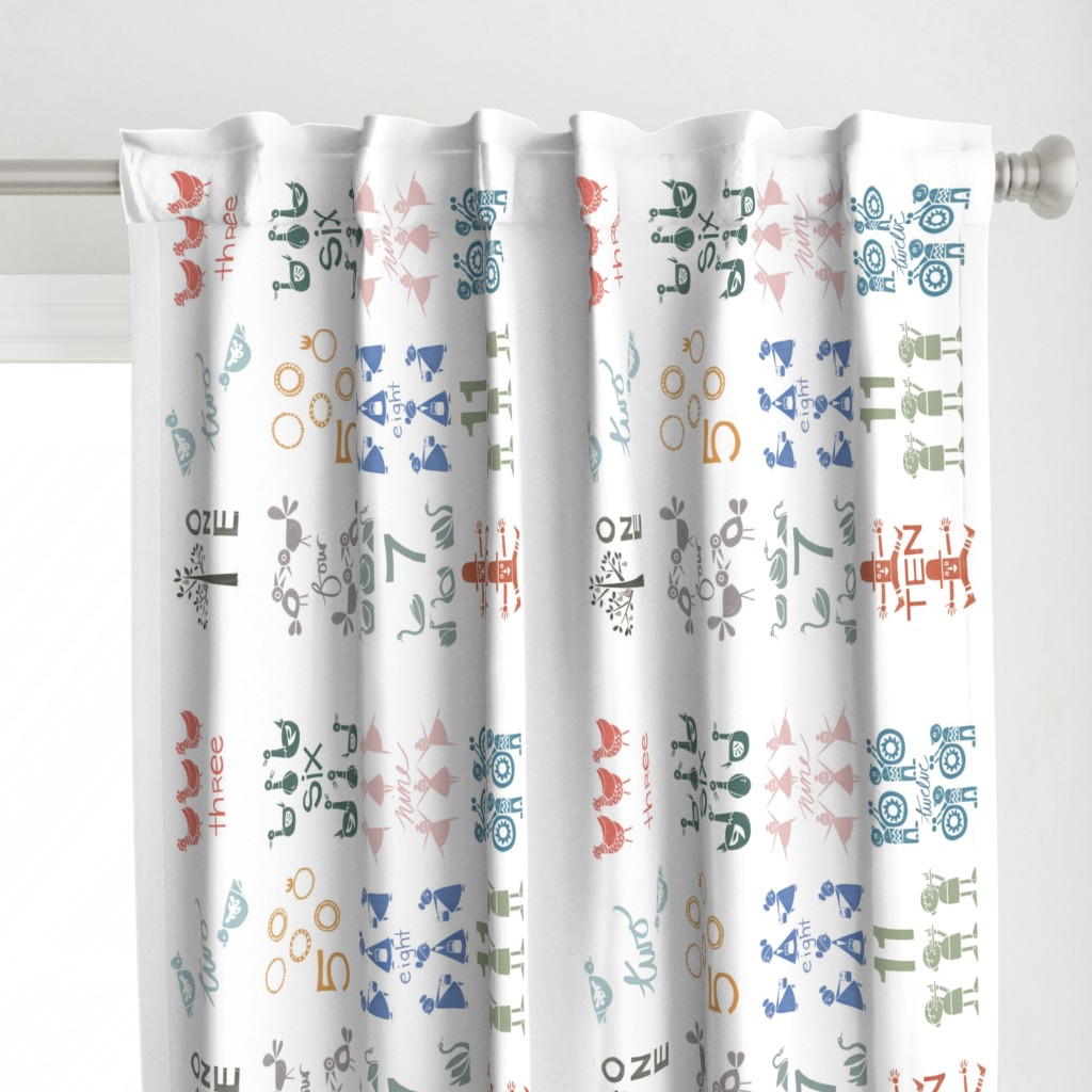 Twelve Days of Christmas Tea Towel