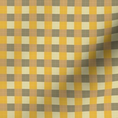 mustard and green checker gingham