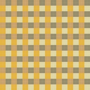 mustard and green checker gingham