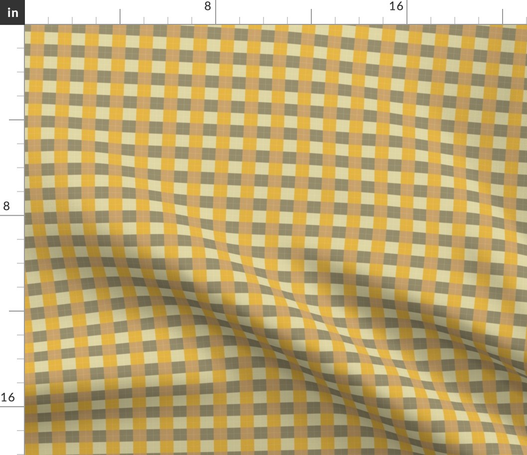 mustard and green checker gingham