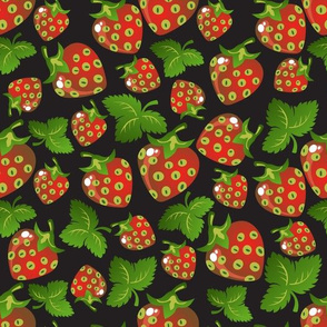 strawberry with leaves