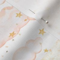 I love you to the Moon and Back Wholecloth- Pink and Gold