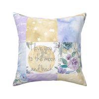 Love you to the Moon and Back Wholecloth - Purple Floral