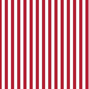 Red and white vertical stripes