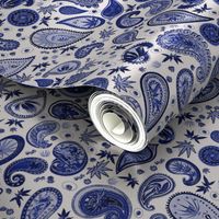 420 Hiphop Paisley Blue White