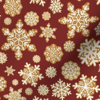 Gingerbread Snowflakes // red