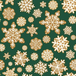 Gingerbread Snowflakes // green