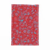 420 Hiphop Paisley Red Blue
