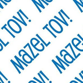Mazel Tov! on Diagonal Blue on White-01