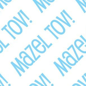 Mazel Tov! on Diagonal Light Blue on White-01-01