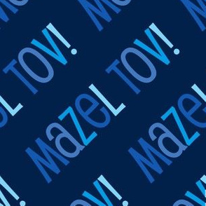 Mazel Tov! on Diagonal Blue on Dark Blue-01-01