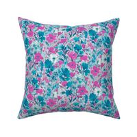 Wild Garden Teal Magenta 