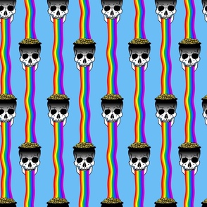 gold at the end of the rainbow skulls blue 