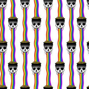 gold at the end of the rainbow skulls white 