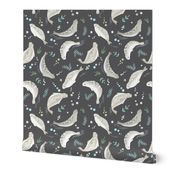 Tundraberry Playful Seal Print Charcoal