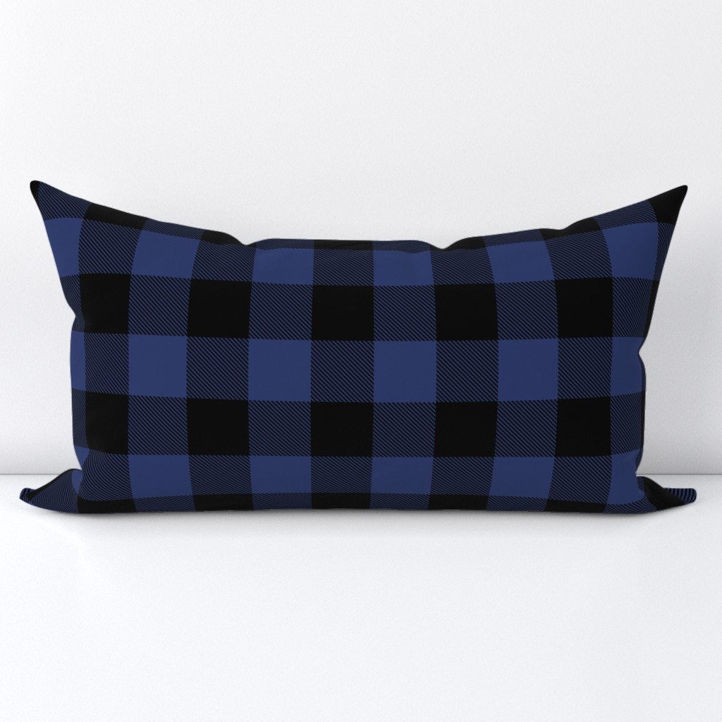 2" Buffalo Plaid with Twill Pattern | Blue and Black K070