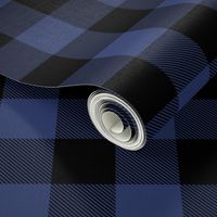 2" Buffalo Plaid with Twill Pattern | Blue and Black K070