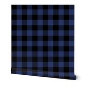 2" Buffalo Plaid with Twill Pattern | Blue and Black K070