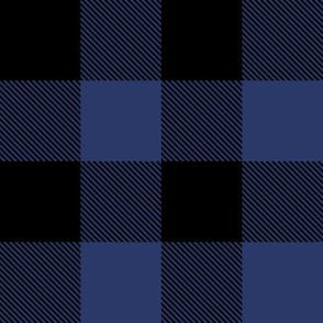 2" Buffalo Plaid with Twill Pattern | Blue and Black K070