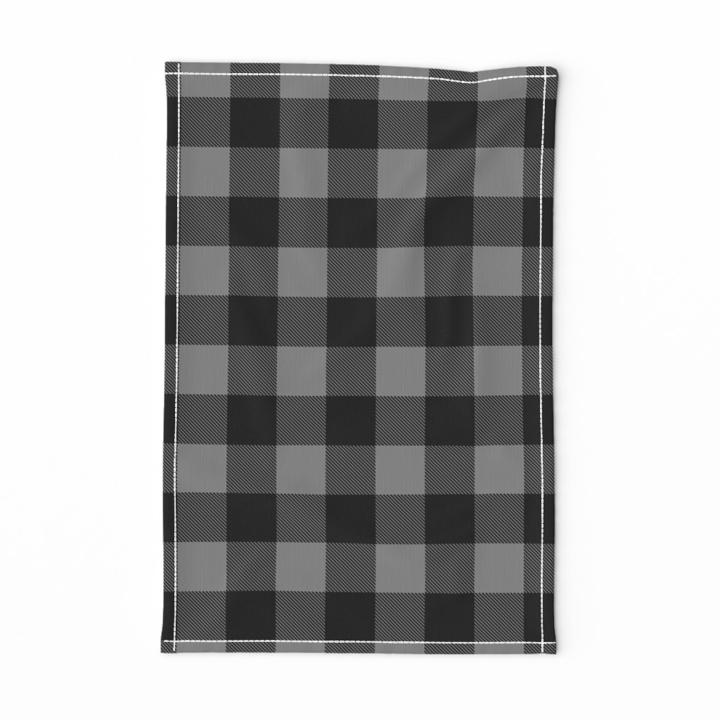 2" Buffalo Plaid with Twill Pattern | Gray and Black K070