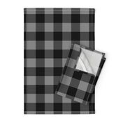 2" Buffalo Plaid with Twill Pattern | Gray and Black K070