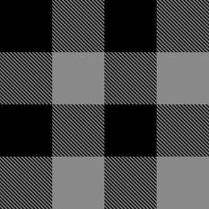 2" Buffalo Plaid with Twill Pattern | Gray and Black K070