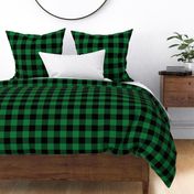 2" Buffalo Plaid with Twill Pattern | Green and Black K070