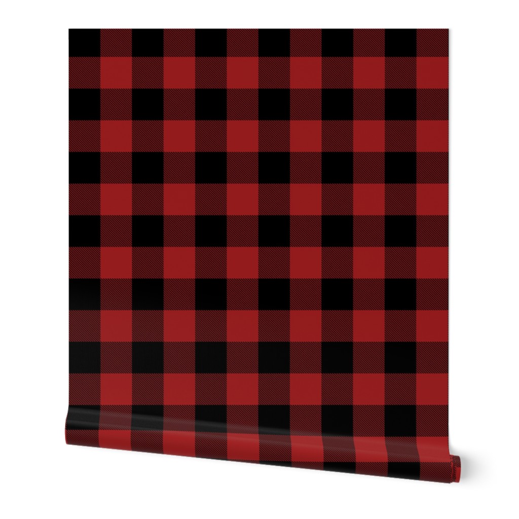 2" Buffalo Plaid with Twill Pattern | Red and Black K070