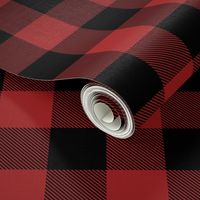 2" Buffalo Plaid with Twill Pattern | Red and Black K070