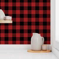 2" Buffalo Plaid with Twill Pattern | Red and Black K070