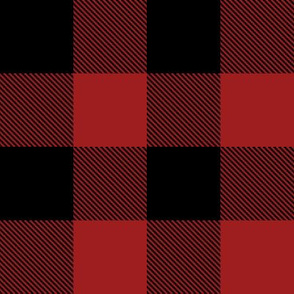 2" Buffalo Plaid with Twill Pattern | Red and Black K070