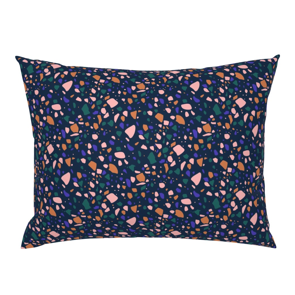 Terrazzo Dark Blue Coral