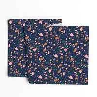 Terrazzo Dark Blue Coral