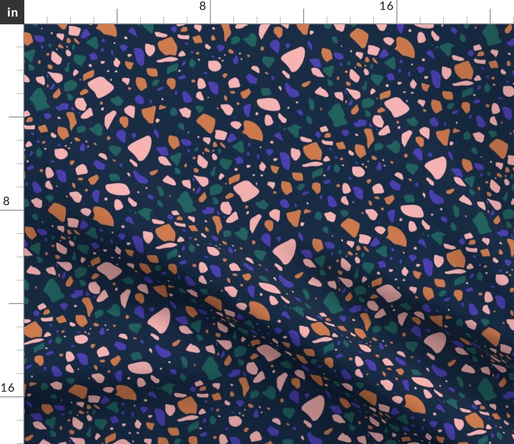 Terrazzo Dark Blue Coral