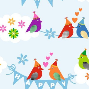 Happy Bird Day! Cute birdies celebrating