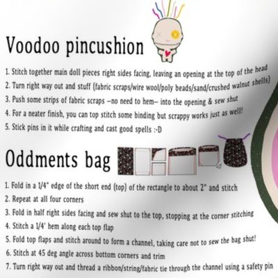 Put a Pin in It Voodoo Doll Pincushion and Oddments Bag easy cut-and-sew