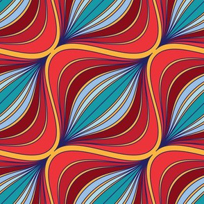 Curve Pattern Jewel Tones by ArtfulFreddy