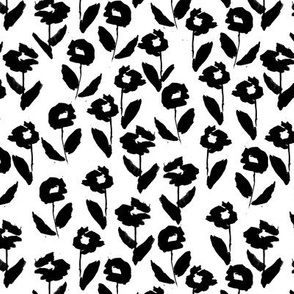 darling floral - black white small scale