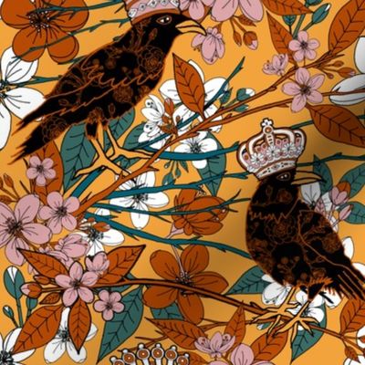 Royal Ravens and Autumn Blossoms